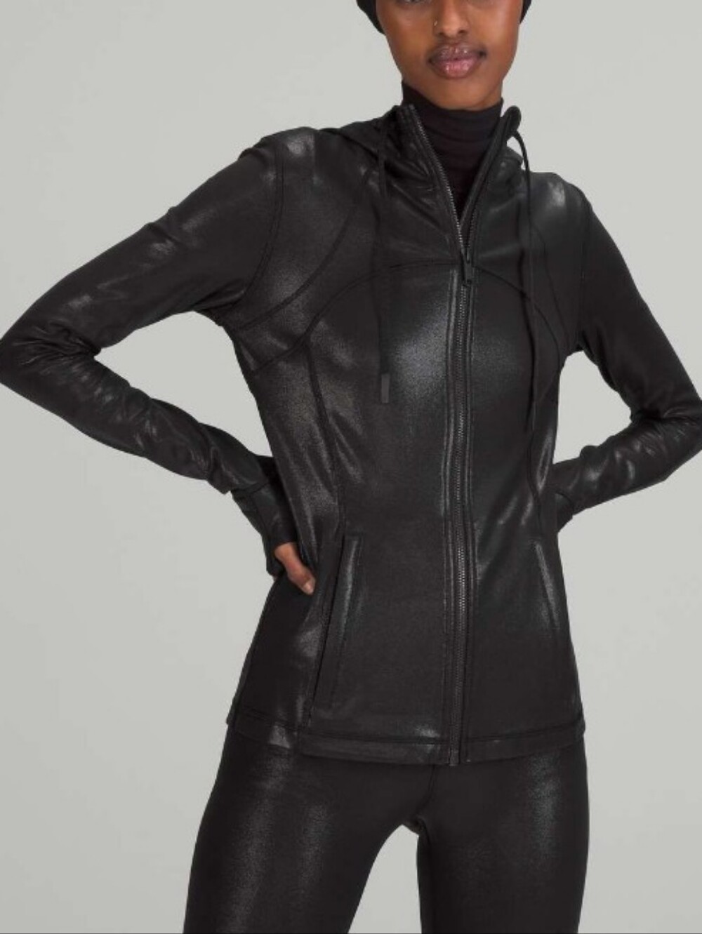 Lululemon Hooded Define Jacket Shine Black EUC